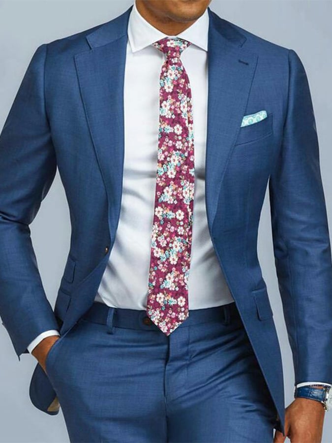 Ejecutivo Single-Breasted de color sólido Two-Piece Suit para hombre