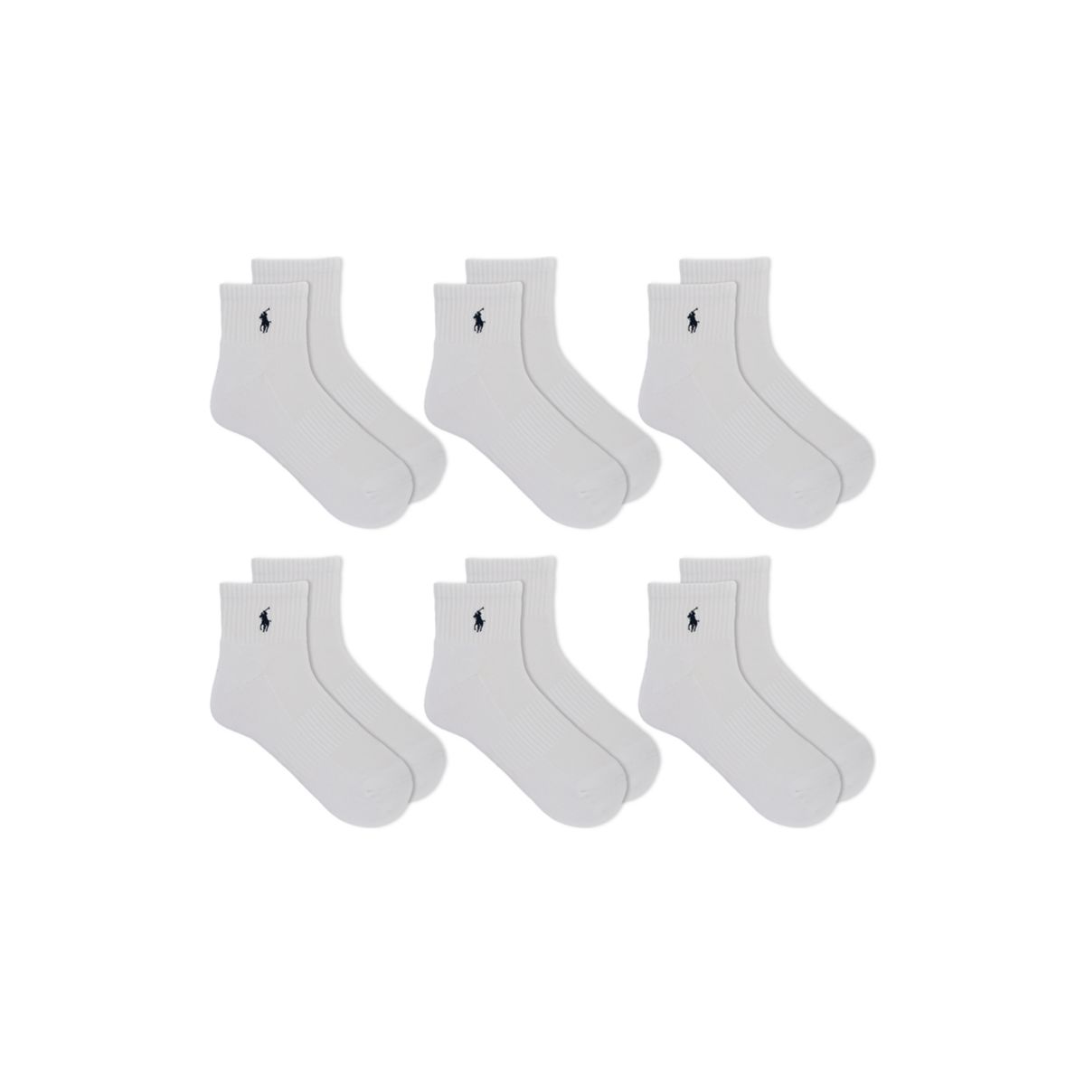 Ribbed Quarter Socks - 6 Pack - 2