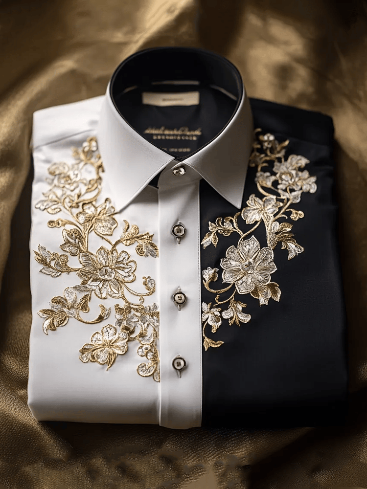 Camisa Contrast Luxe de manga larga para hombre