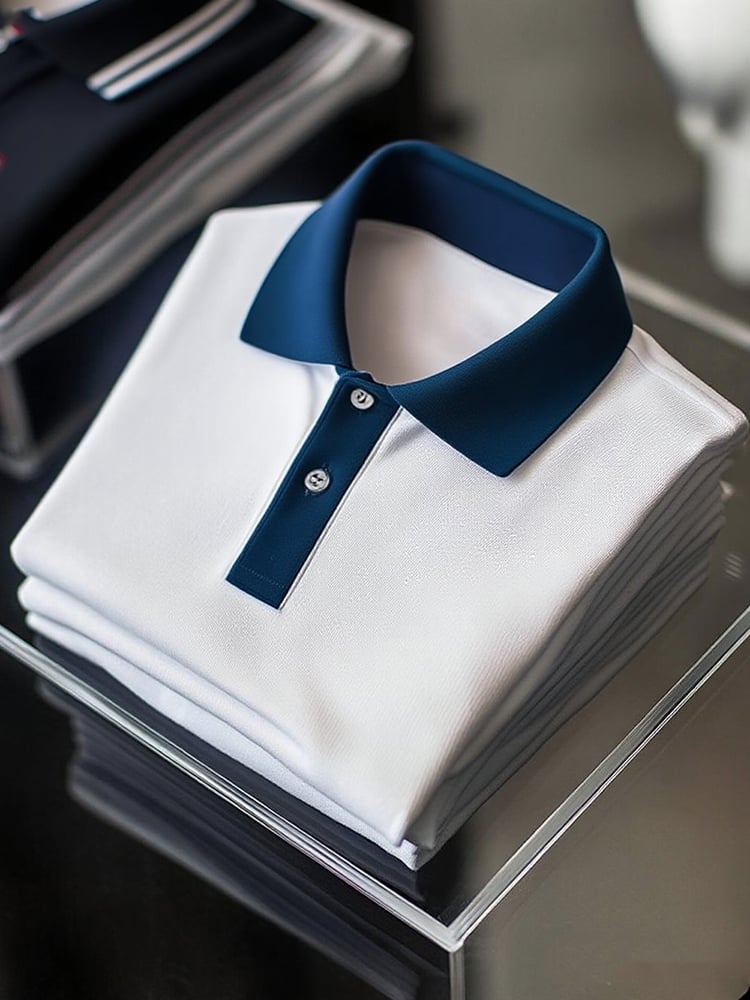 Camisa polo ejecutivo casual Button de manga corta para hombre
