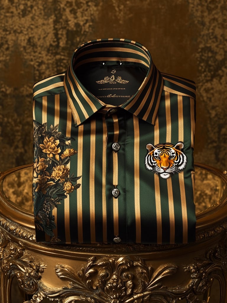 Camisa satén Luxe de manga larga con botones para hombre