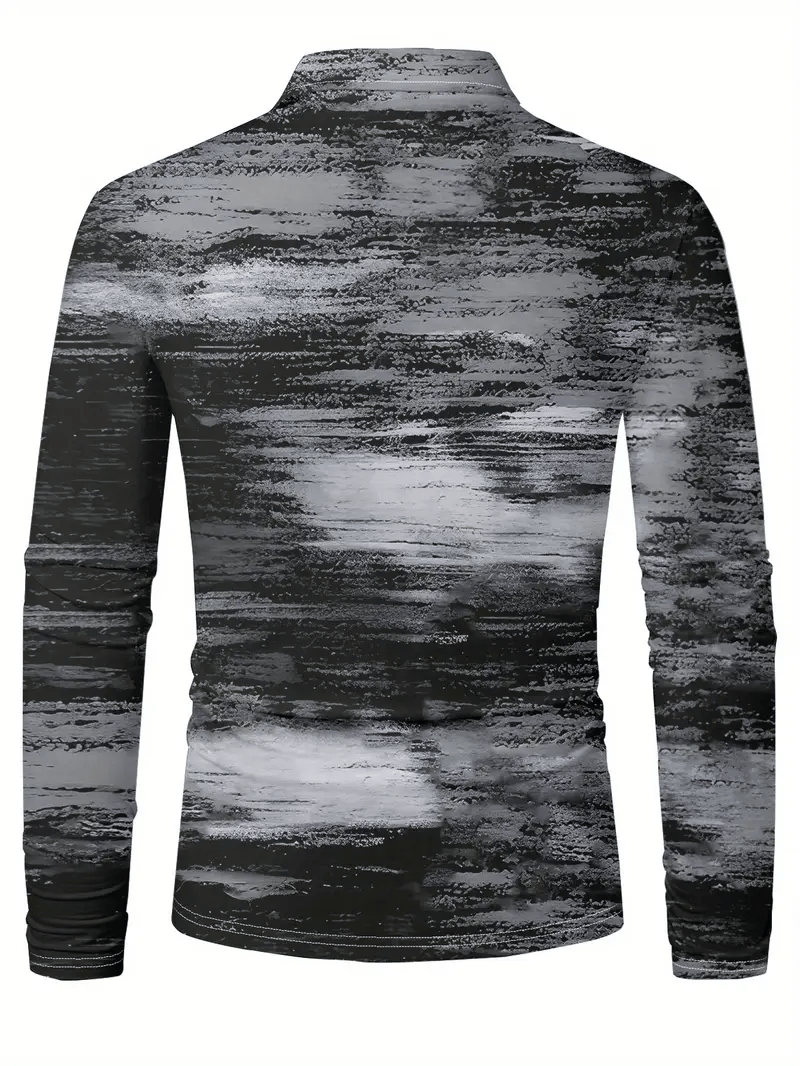Camisa polo ejecutivo clásico rayas estampado Button para hombre