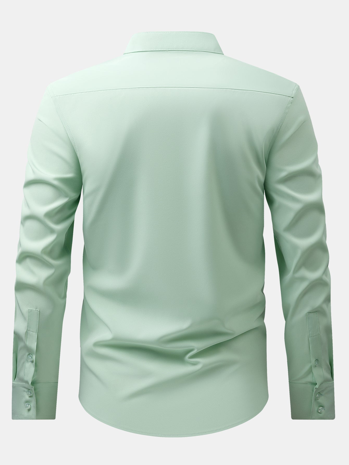 Camisa de vestir Non-Iron Hidden Placket Stand Collar