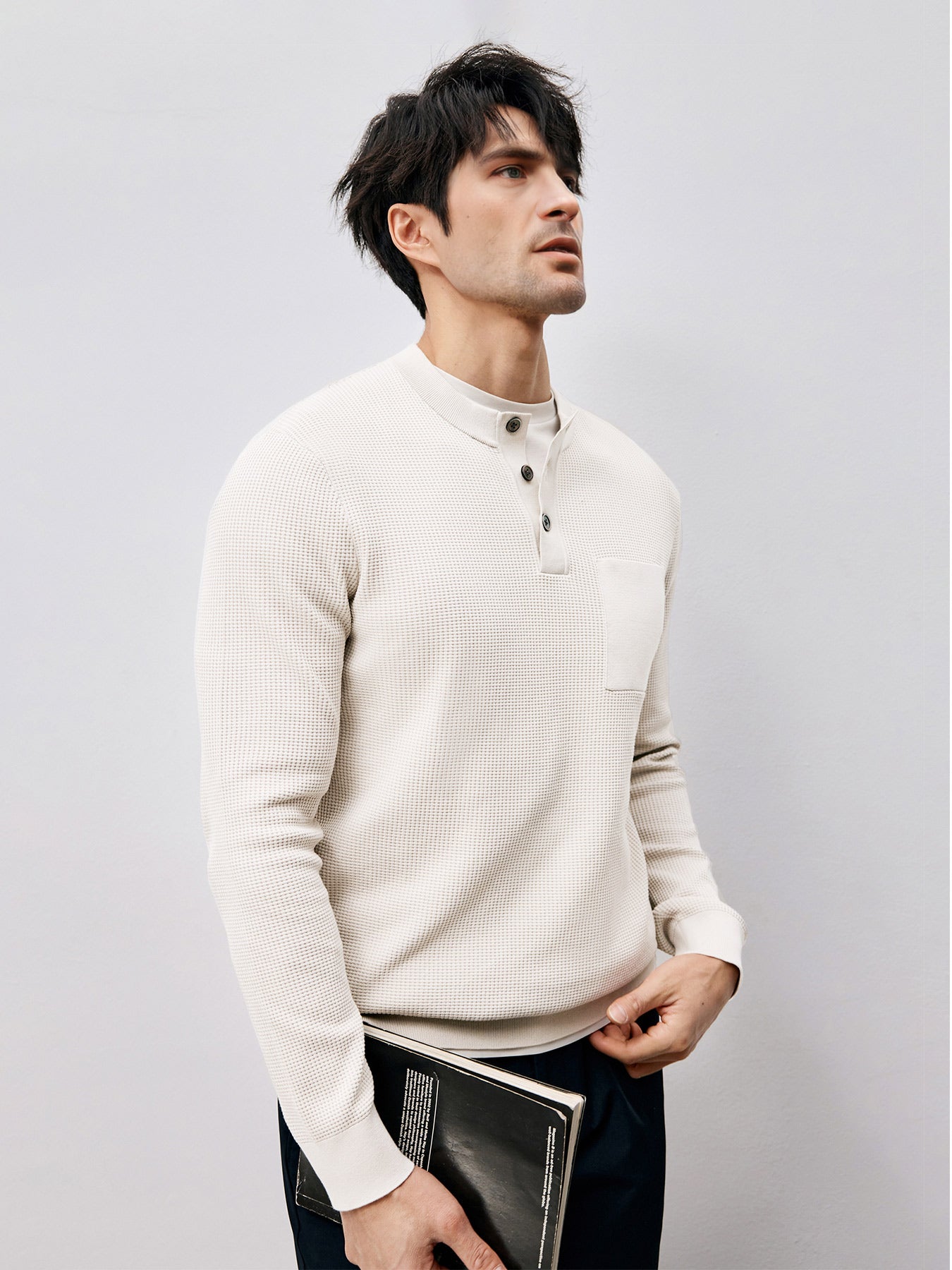 Gentletejido Buttoned Waffle Sweater