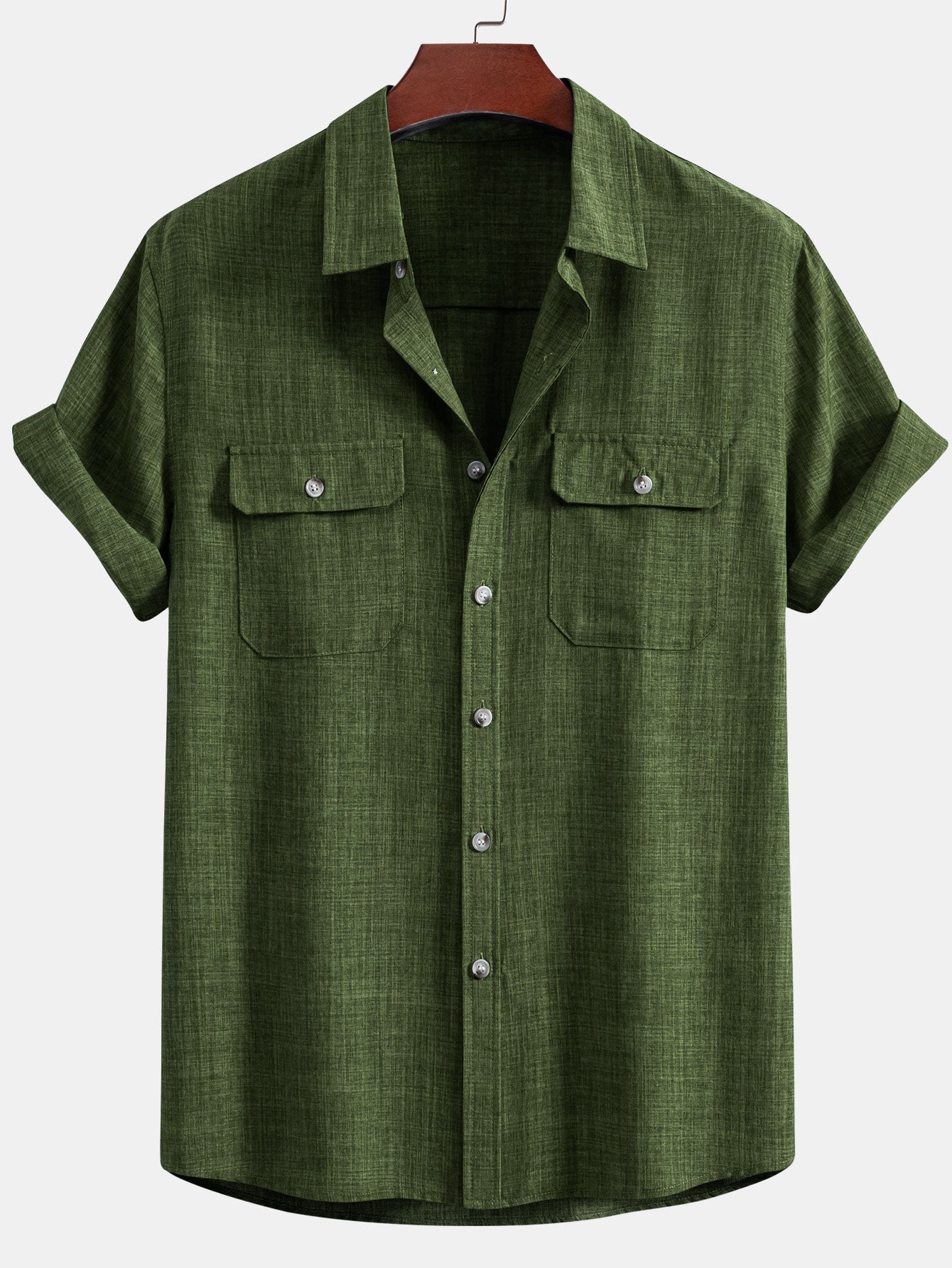 Camisa Textured Button Up With Two Pockets