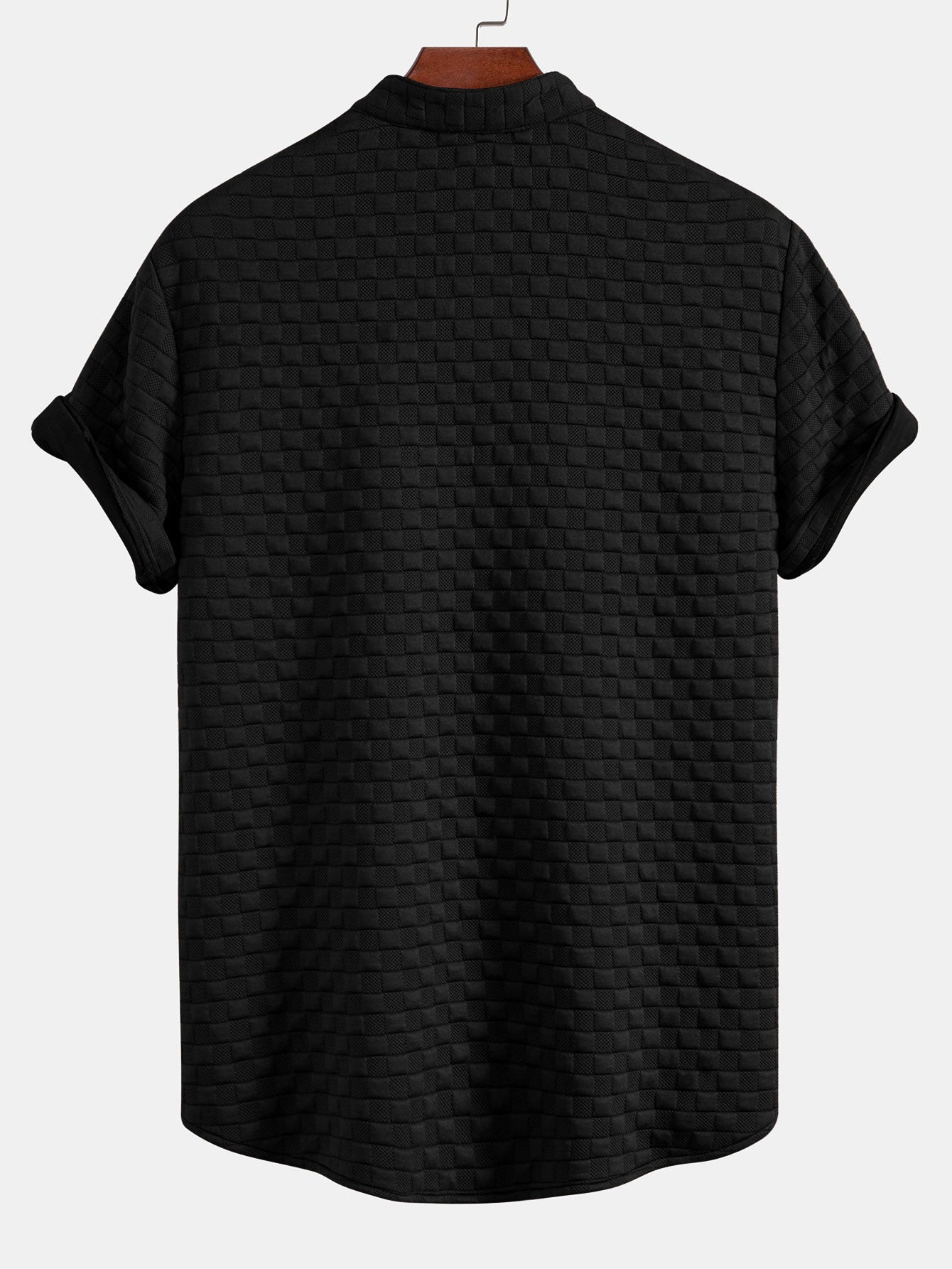 Camisa Checkerboard Stand Collar
