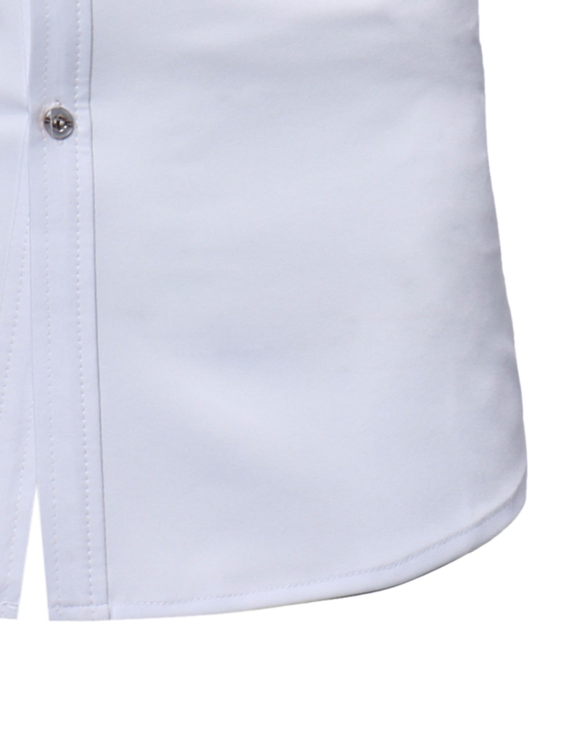 Camisa de vestir Stand Collar Lace de color sólido de manga larga Tuxedo para hombre