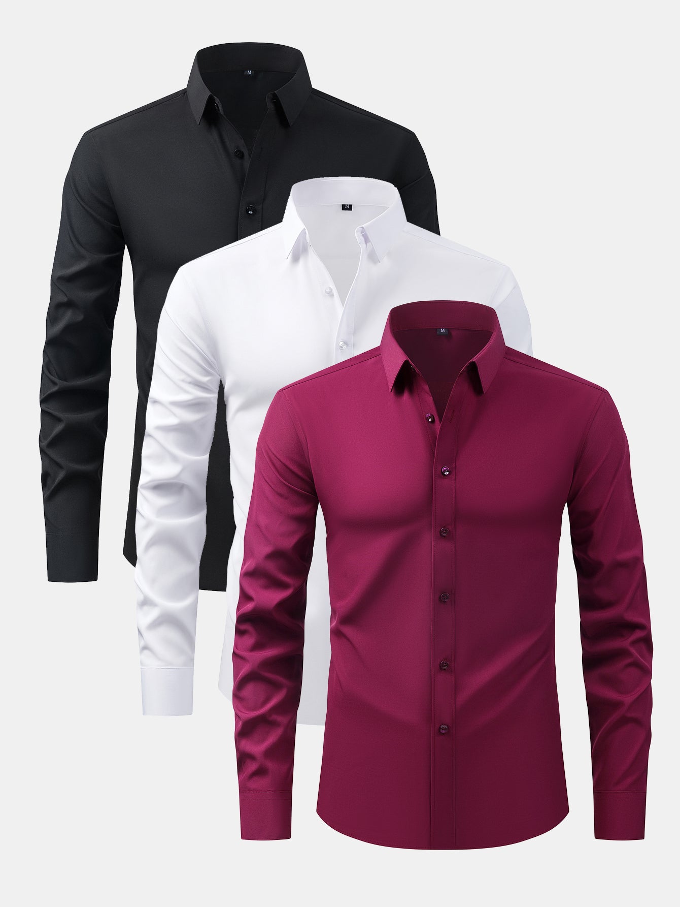 de manga larga Button Up camisa de vestir