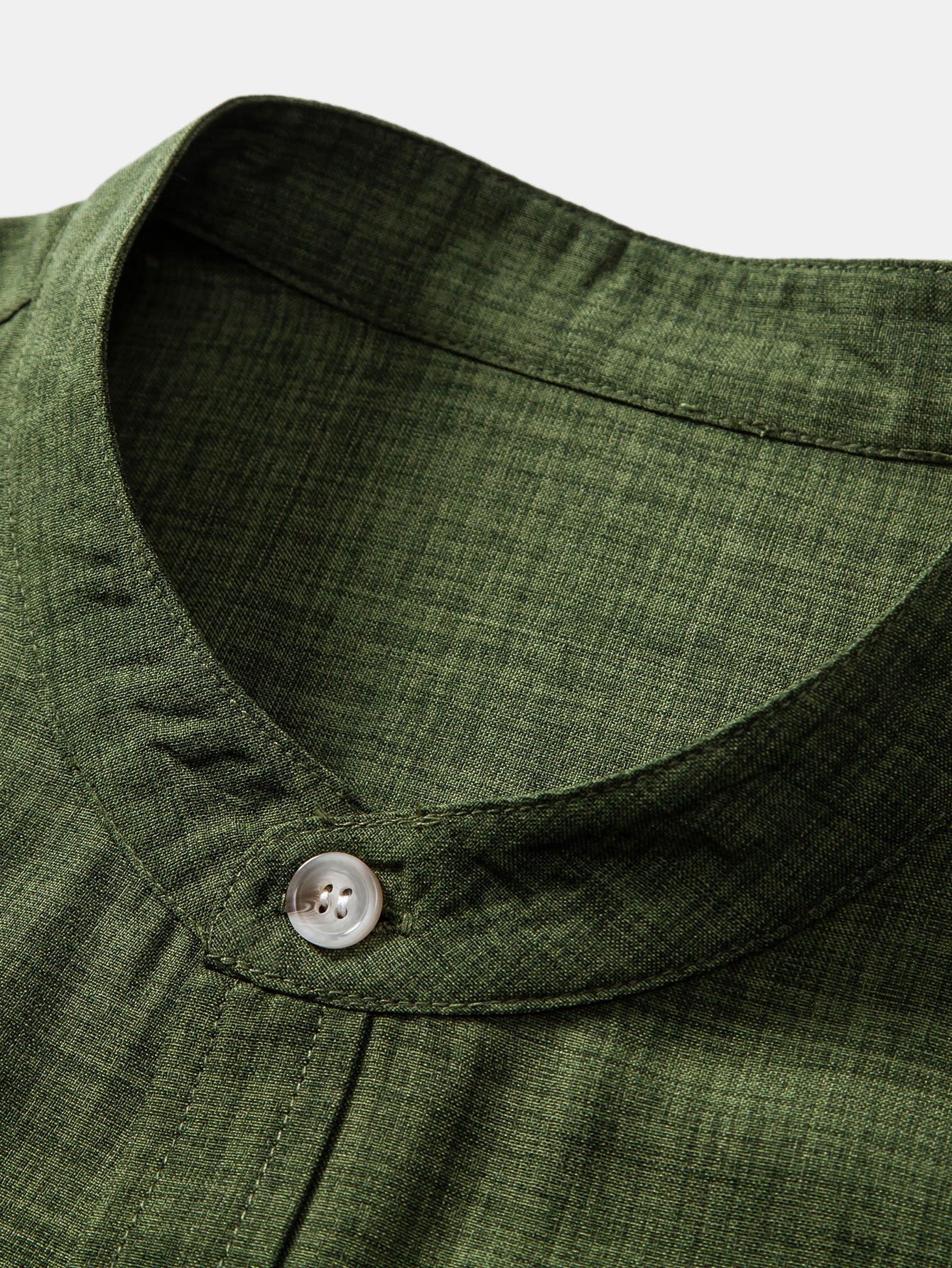 Camisa de manga corta Stand Collar