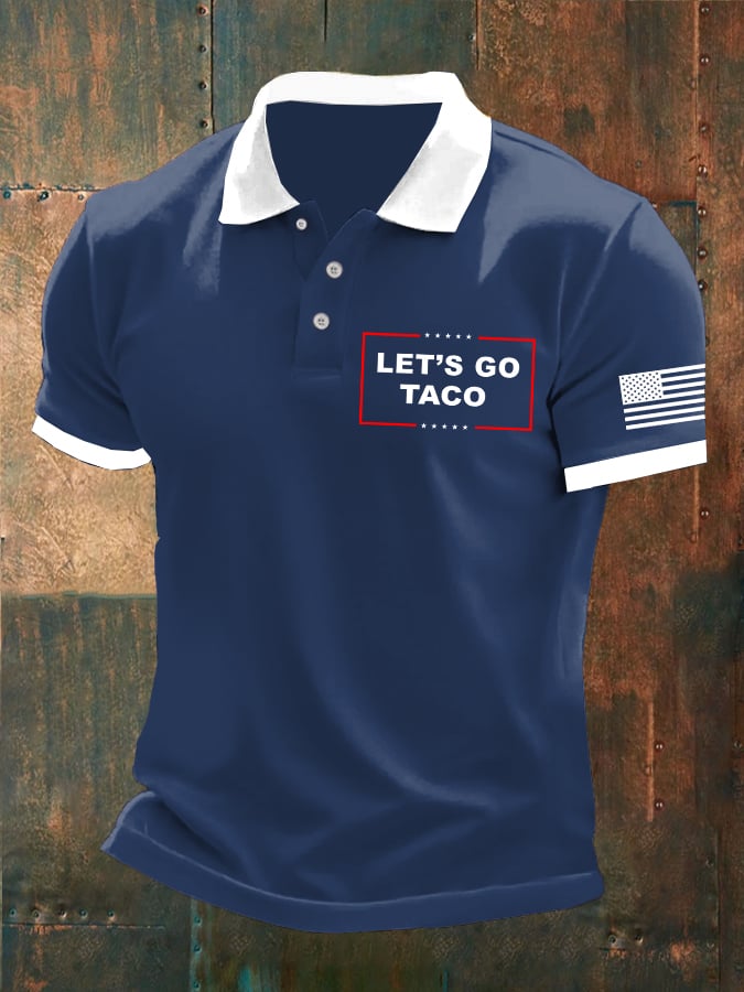 Camisa polo Let's Go Taco estampado para hombre