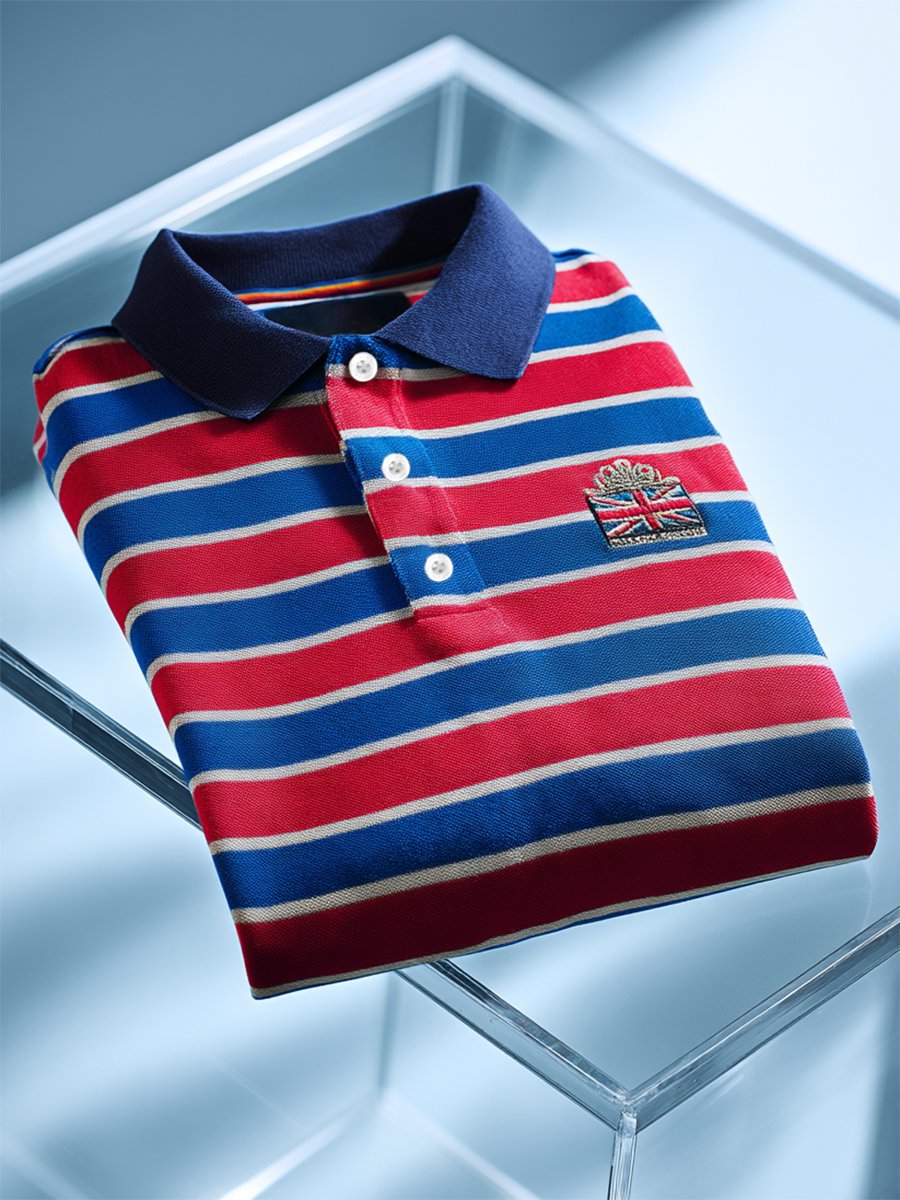 Camisa polo ejecutivo casual Union Jack Button de manga corta para hombre