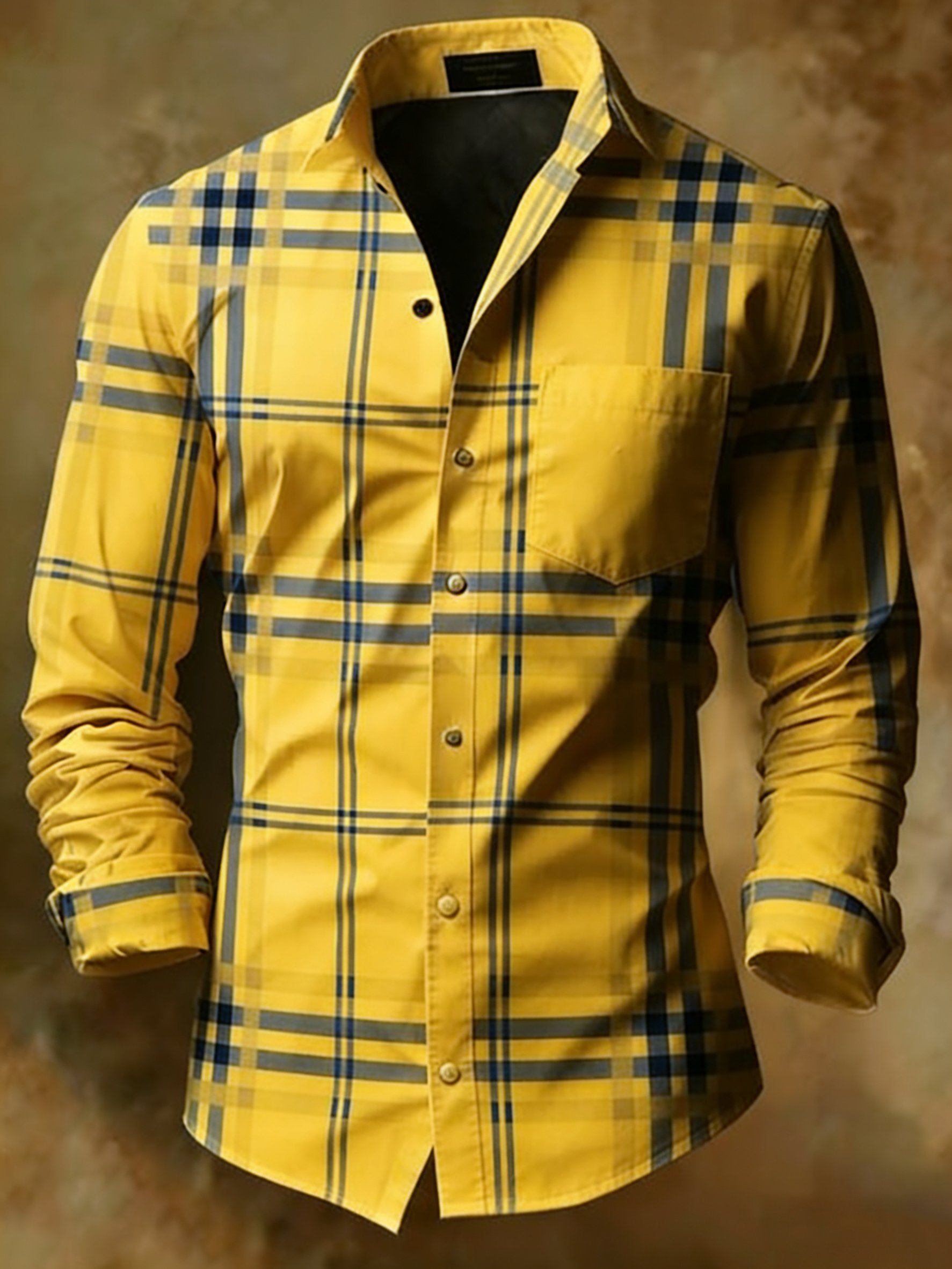 Camisa retro Abstract Art estampado diseño ejecutivo Style para hombre