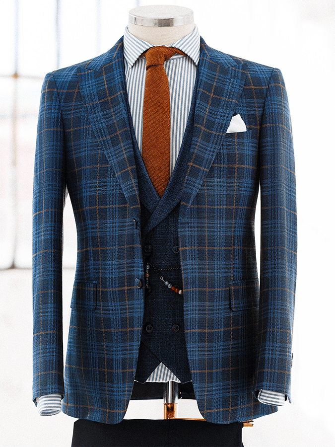 Chaqueta vintage Single-Breasted a cuadros Gentleman's ejecutivo Suit para hombre