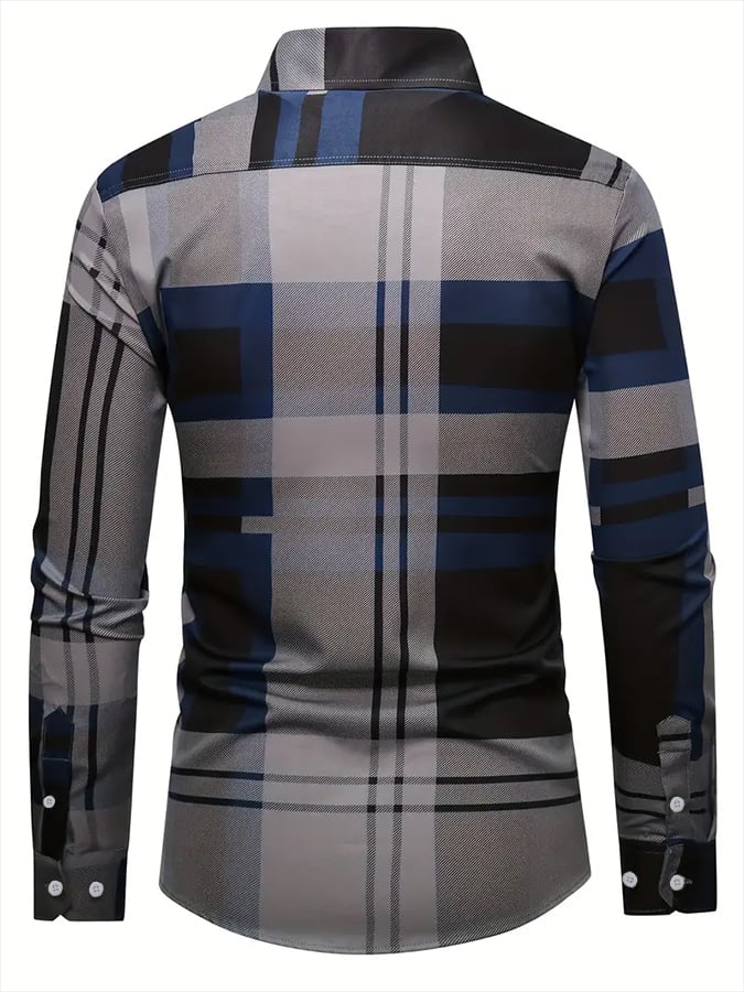 Camisa a cuadros ejecutivo casual para hombre