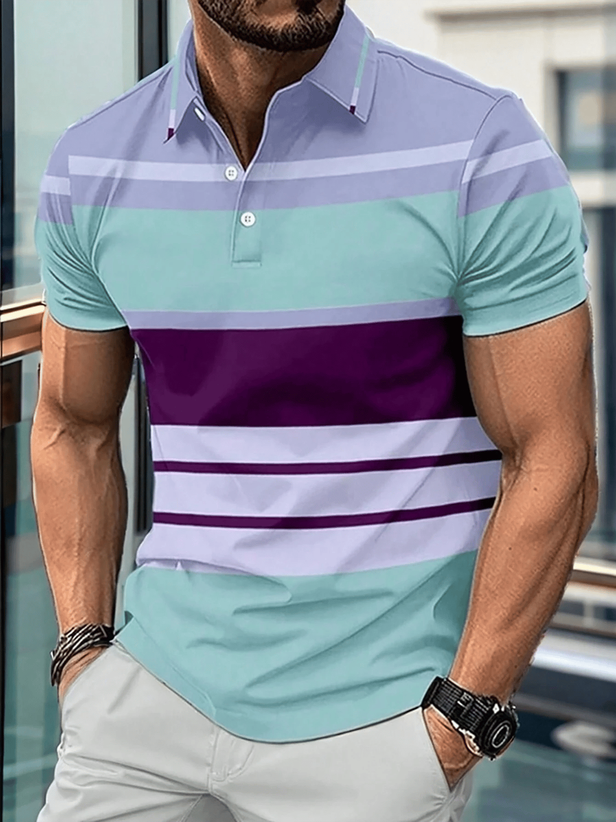 Camisa casual ejecutivo de moda polos para hombre