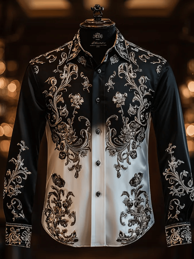 Camisa elegante Romantic a rayas de manga larga para hombre