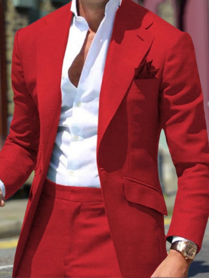 Ejecutivo Double Breasted Side Suit Two-Piece Suit para hombre