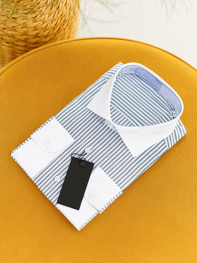 Camisa a rayas ejecutivo casual para hombre