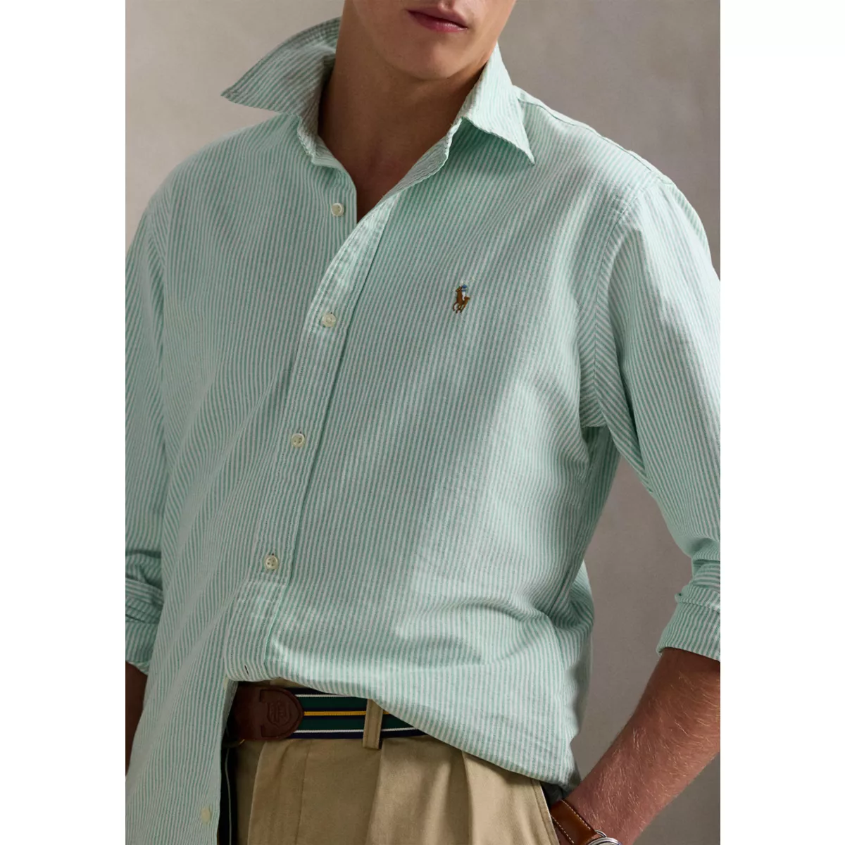 Classic Fit Striped Oxford Shirt - 3