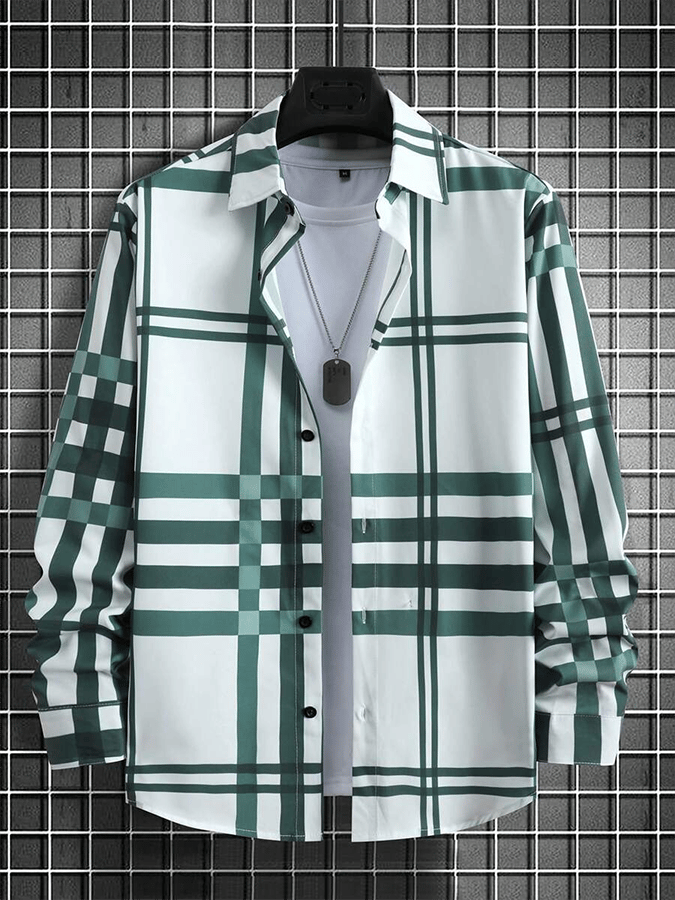 Camisa a cuadros ejecutivo casual para hombre