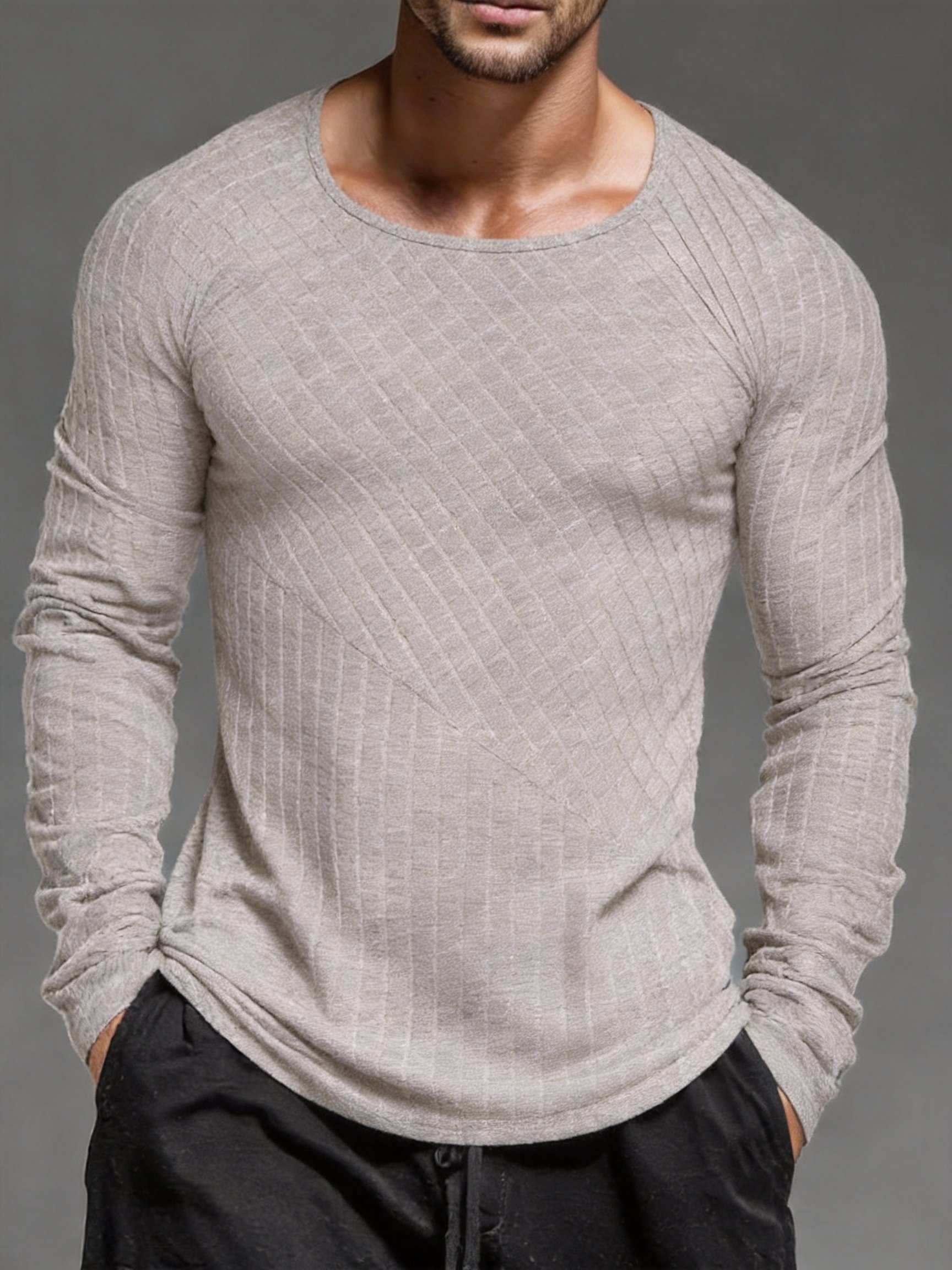 Camiseta casual and Comfortable Patchpara trabajo de manga larga para hombre