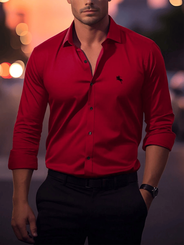 Camisa ejecutivo casual de manga larga para hombre