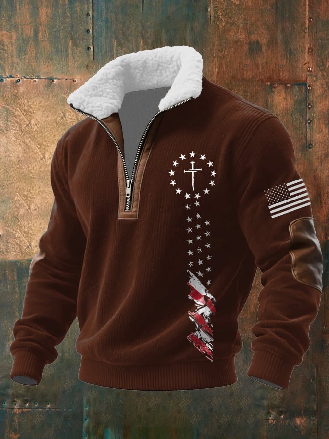 Sudadera casual Faith retro texturizado para hombre