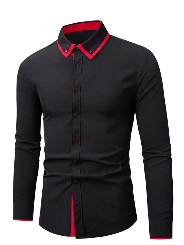 Camisa ejecutivo casual de manga larga para hombre