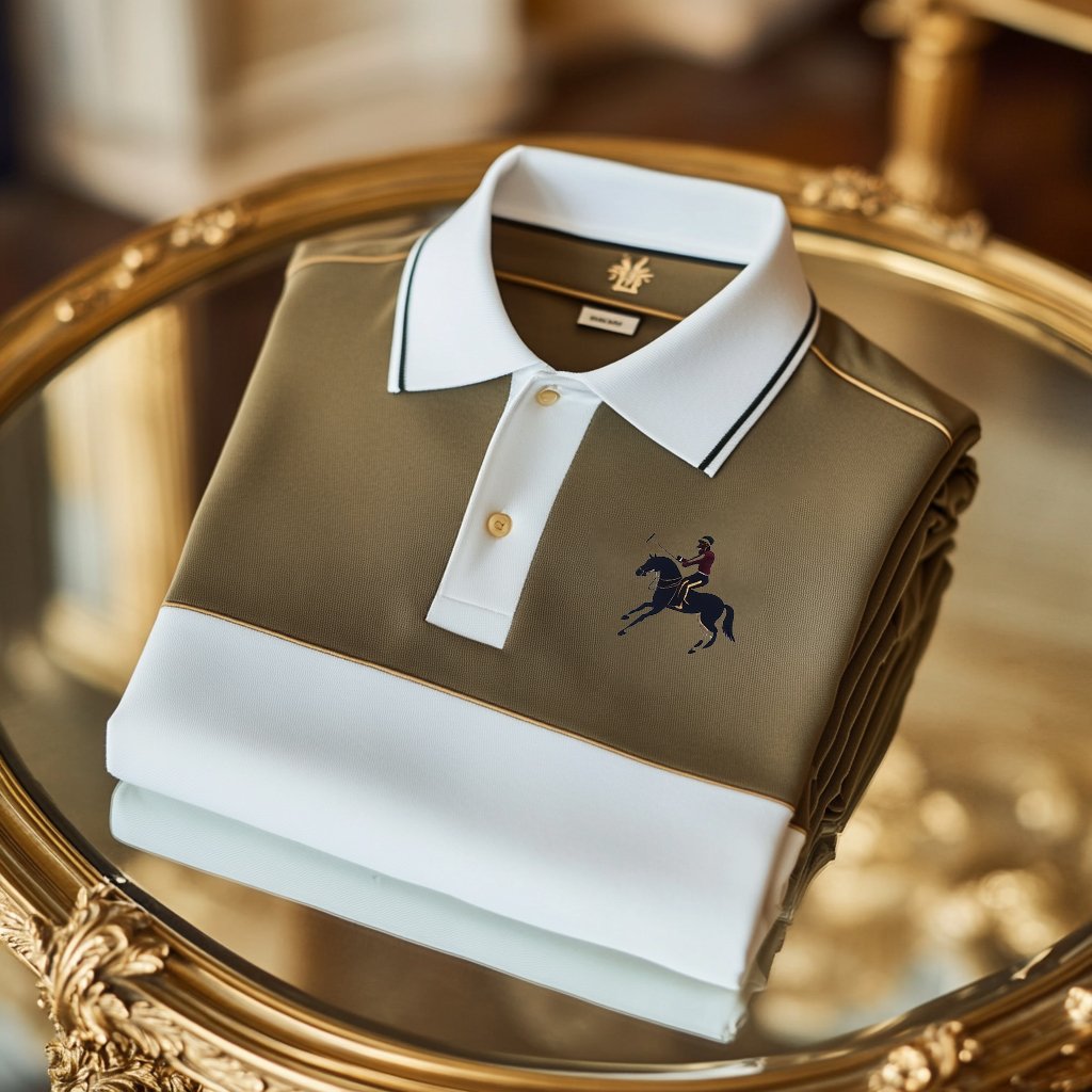 Camisa polo clásico ejecutivo Check Logo Button de manga corta para hombre