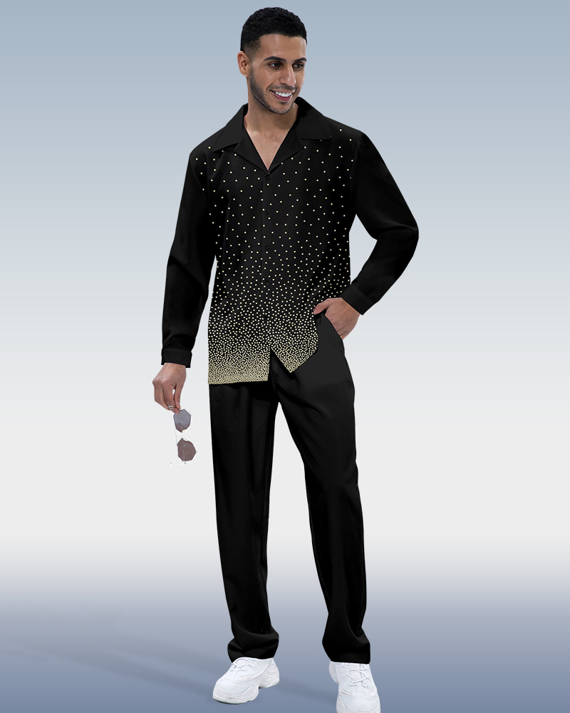 Camisa Gradient estampado de manga larga Walking Suit 369 para hombre