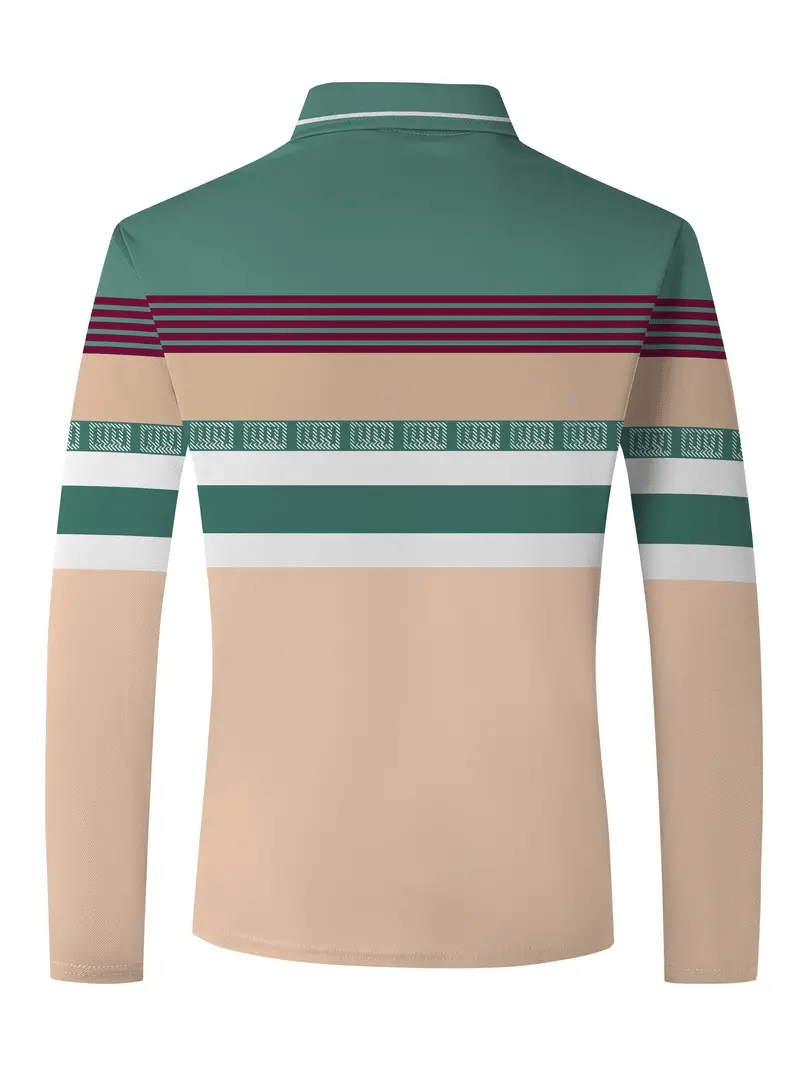 Camisa polo ejecutivo Light de lujo a rayas estampado solapa para hombre