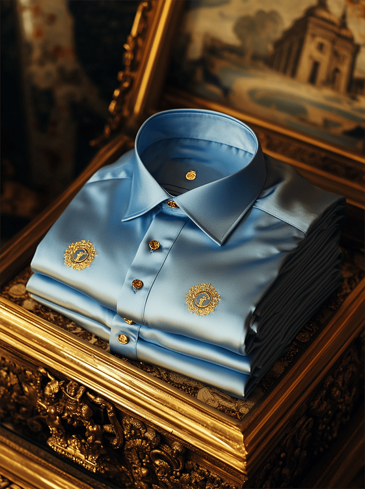 Camisa satén Luxe de manga corta para hombre