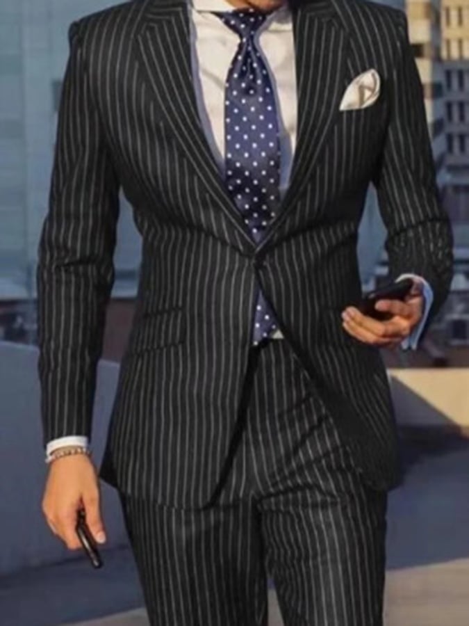 Ejecutivo Double Breasted Side Suit Two-Piece Suit para hombre
