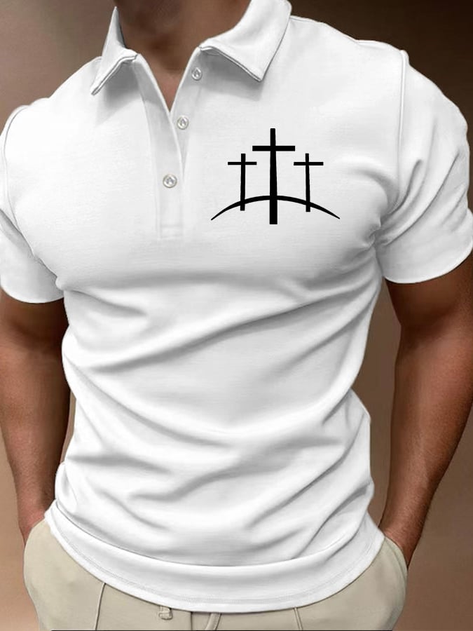 Camisa polo Faith estampado casual para hombre