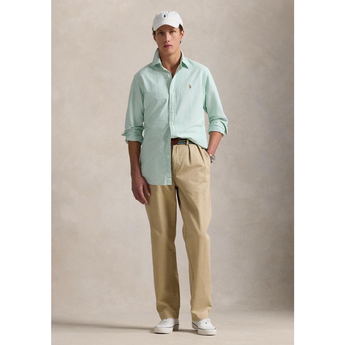 Classic Fit Striped Oxford Shirt - 4