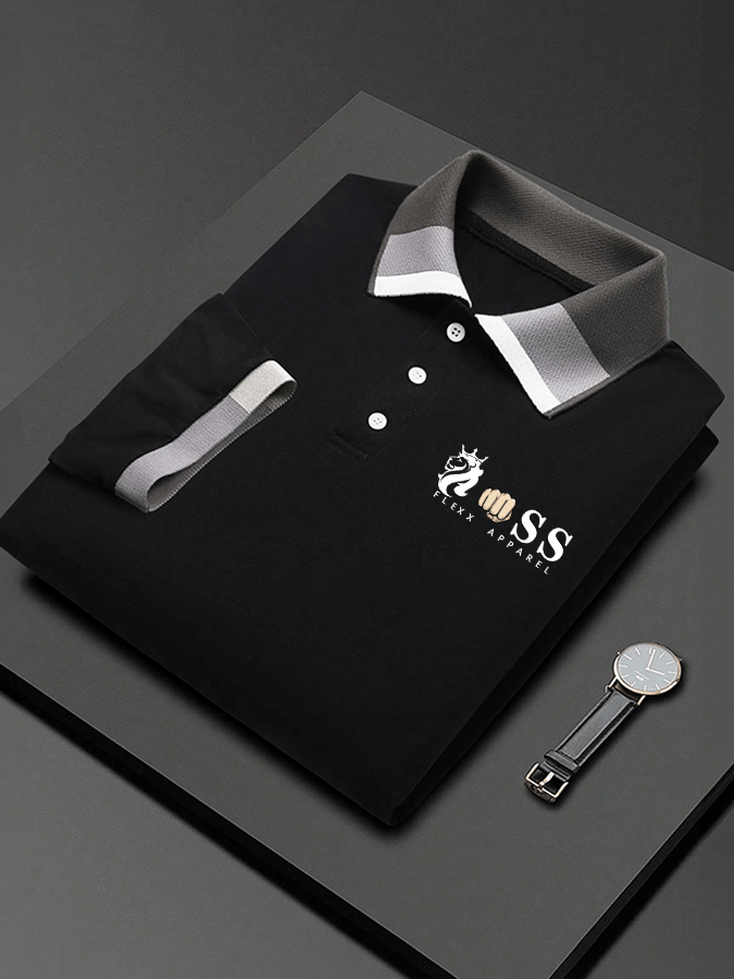 Camisa polo Letter estampado casual para hombre