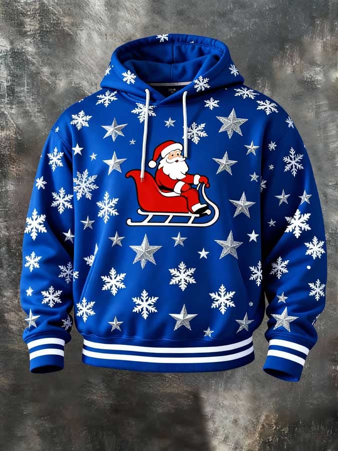 Sudadera vintage Christmas Snowflake estampado con gorrasucha