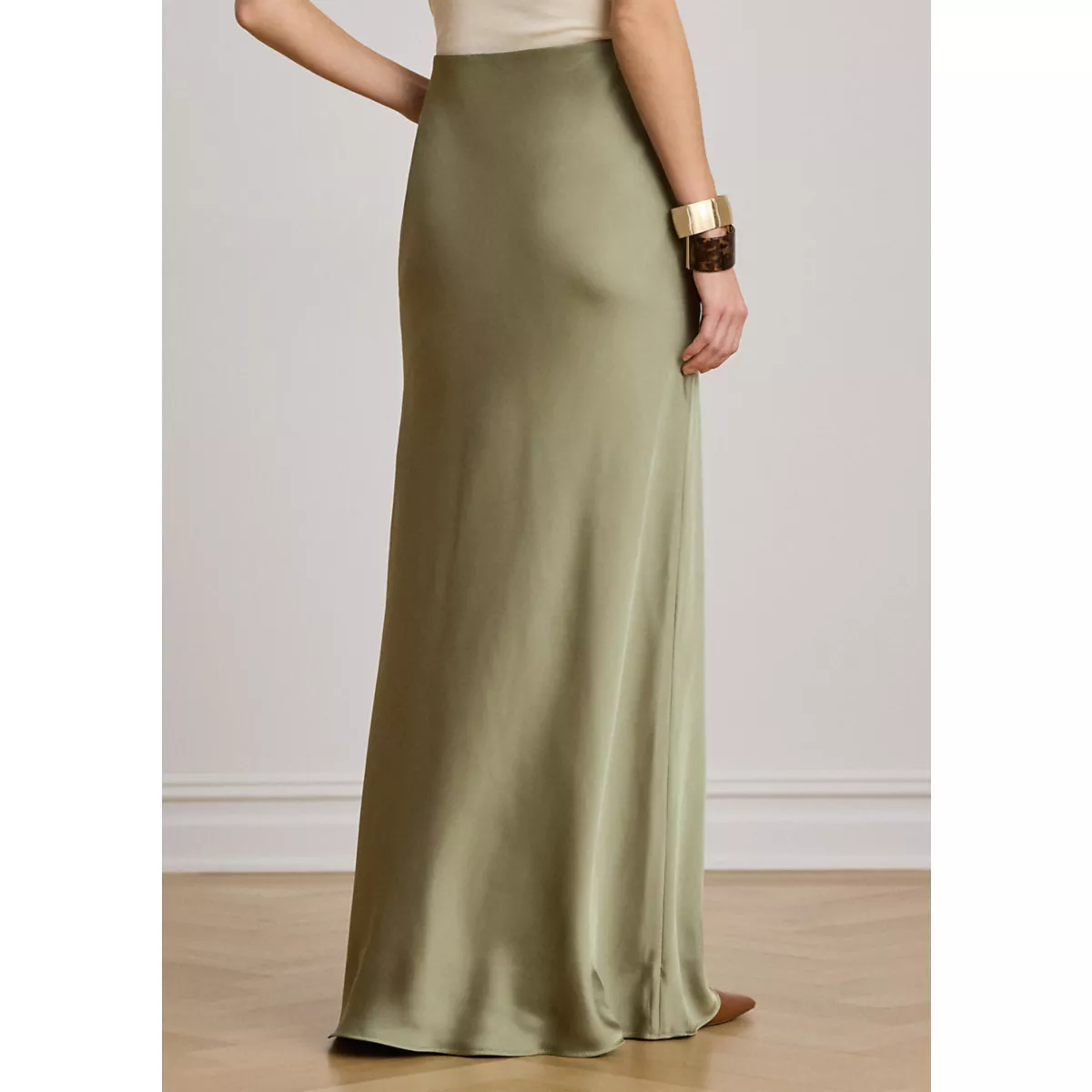 Women's Satin Charmeuse Maxi Skirt - 2