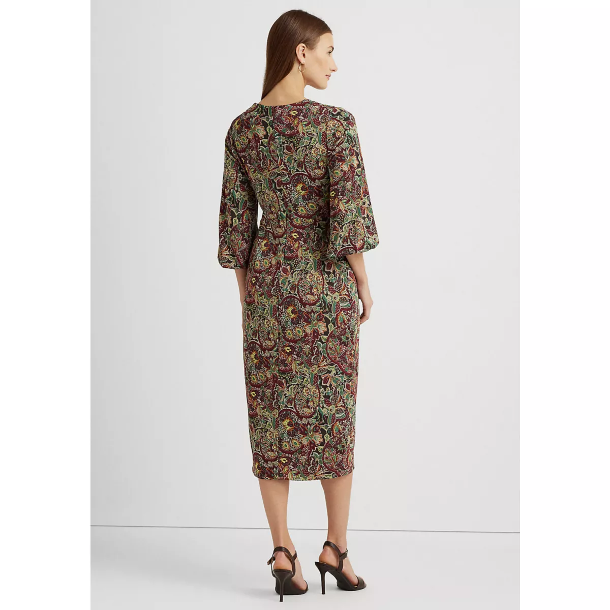 Floral Jersey Tie Front Midi Dress - 2