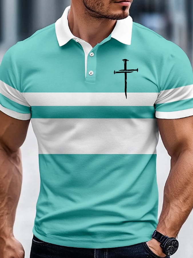 Camisa polo Nail Cross estampado para hombre