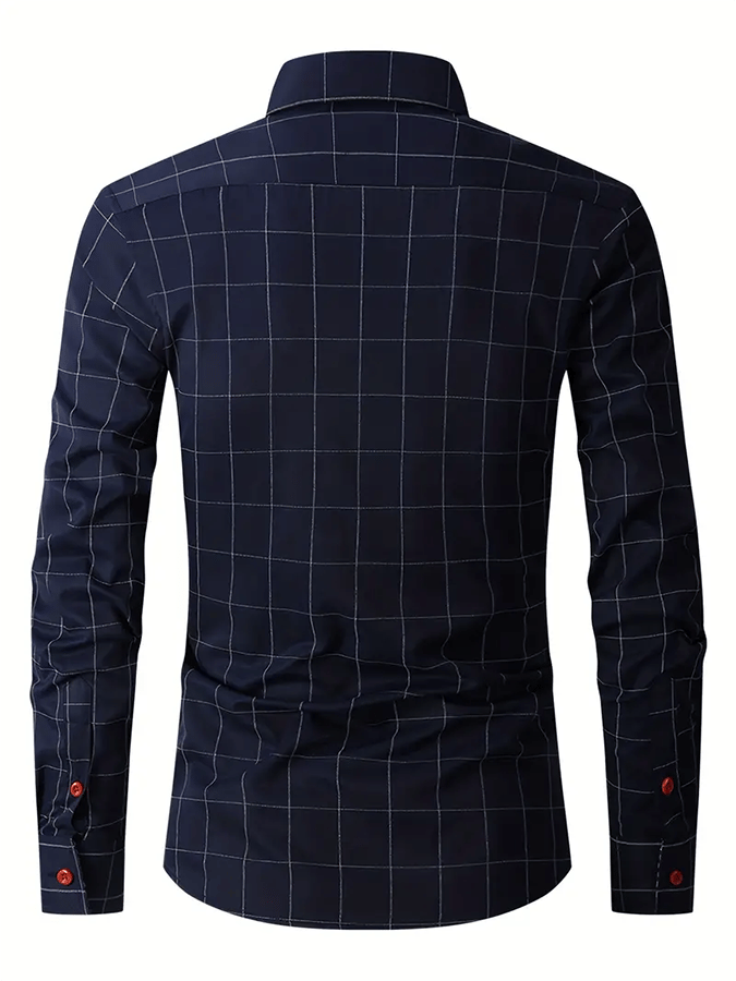para hombre Plaid ejecutivo casual camisa