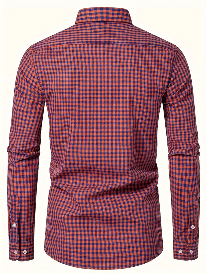 para hombre Plaid ejecutivo casual camisa