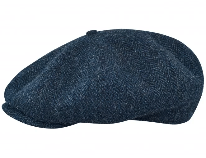Gorras PEAKED - HARRIS TWEED Genuine Scottish Harris Tweed 8 Panels Man gorras Blue