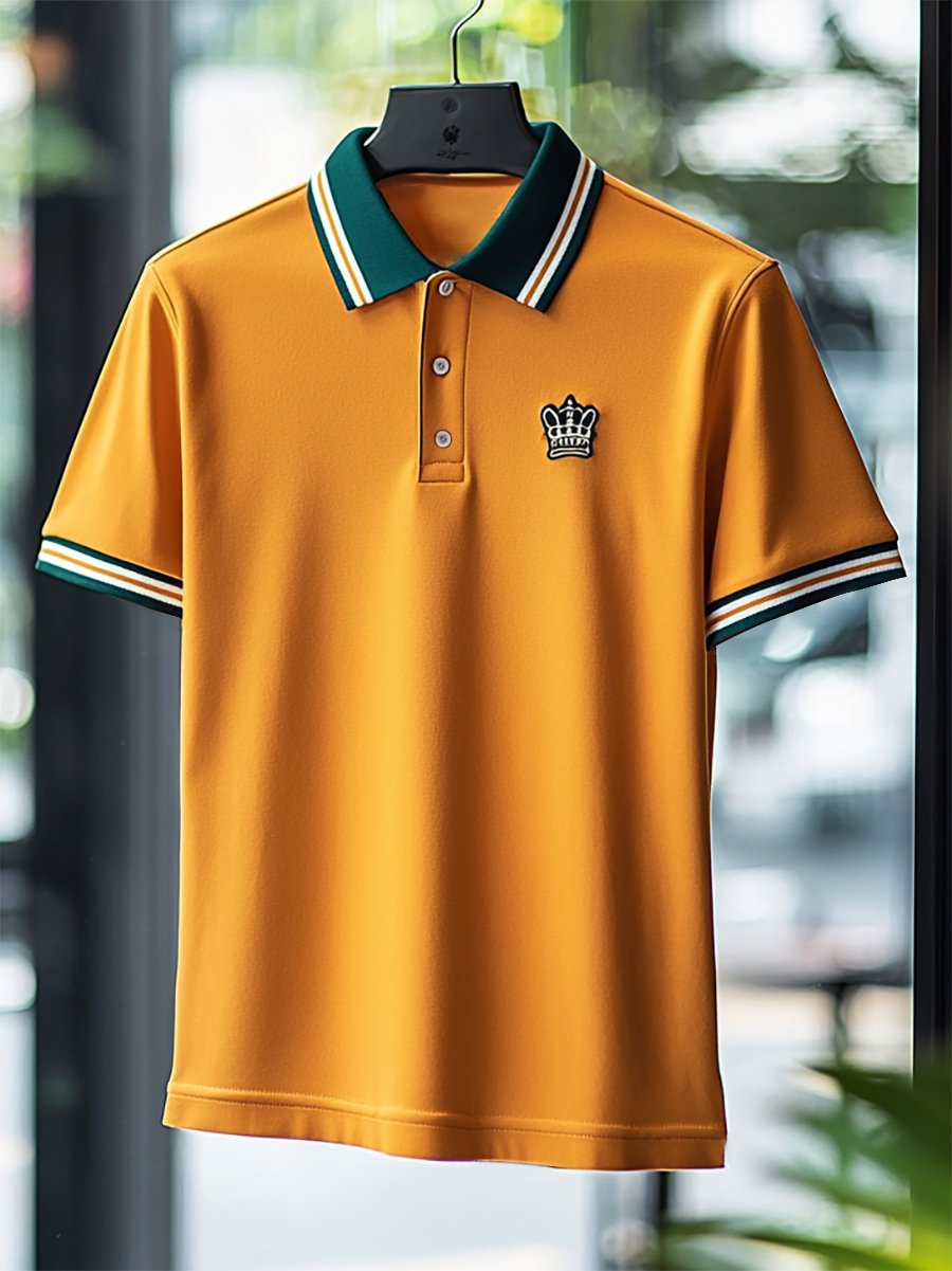 Camisa polo ejecutivo casual Button de manga corta para hombre