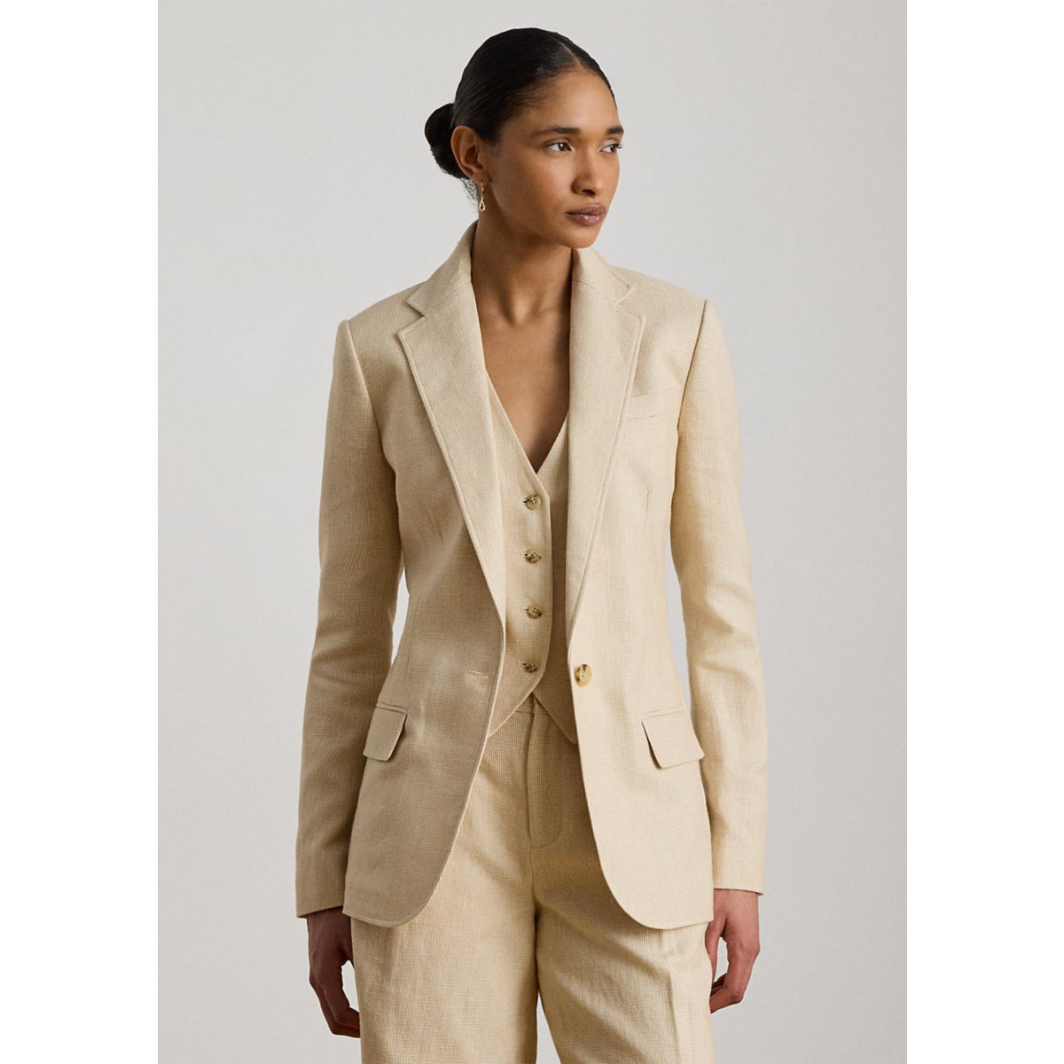 Women's Linen-Cotton Tweed Blazer - 1