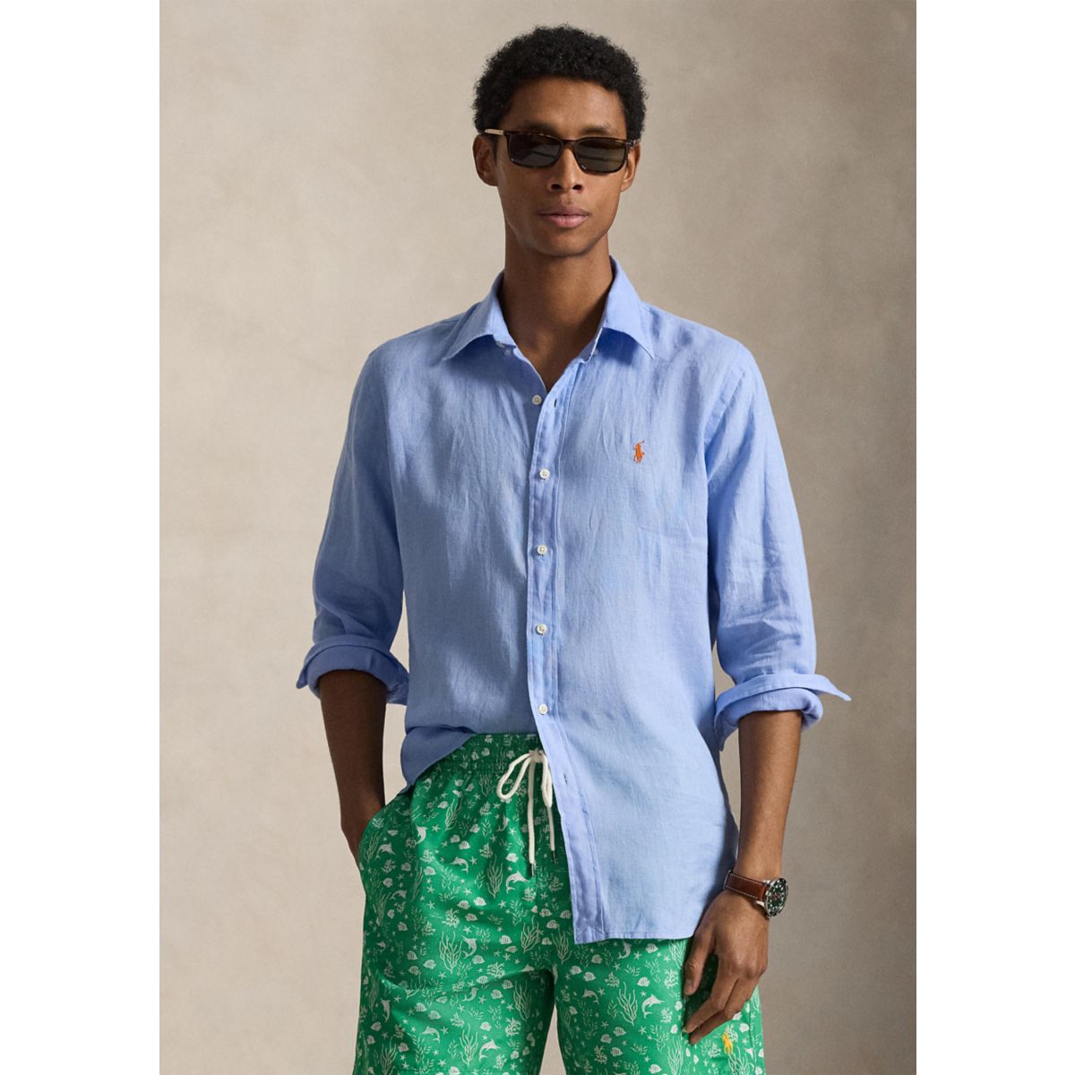 Men's Classic Fit Linen Shirt - 9