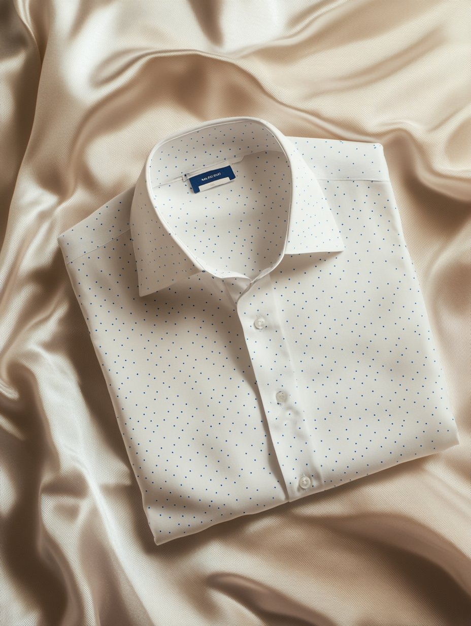 Camisa ejecutivo satén de lujo estampado casual de manga corta Button para hombre