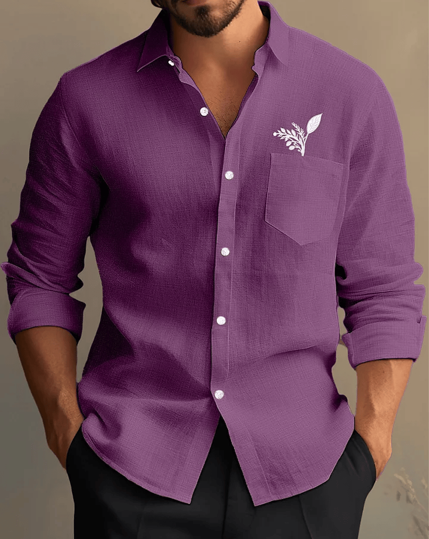 Camisa ejecutivo casual de manga larga para hombre