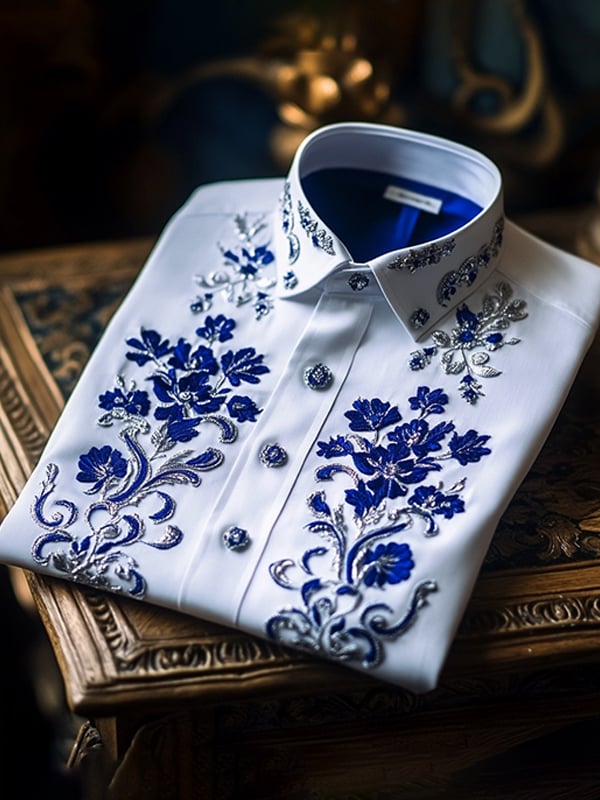 Camisa satén de lujo ejecutivo de manga larga para hombre