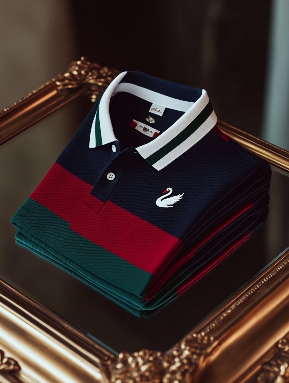 Camisa polo retro ejecutivo rayas estampado de manga larga para hombre